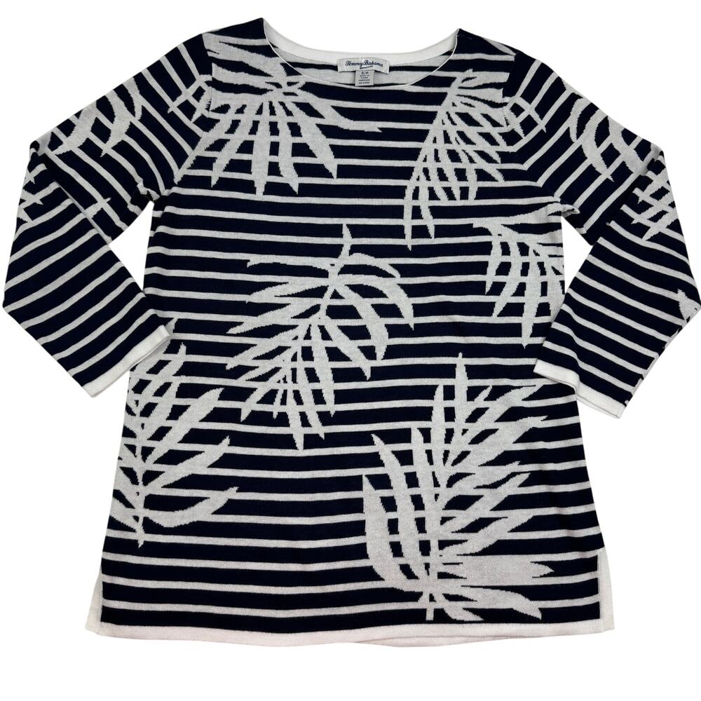 Tommy Bahama Super Soft Lightweight Cotton Tropical Stripe Print Top Women's S